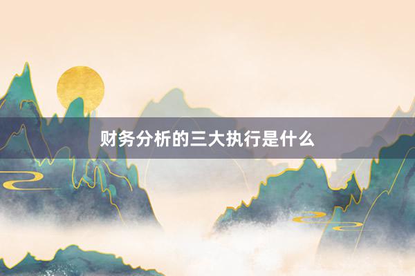 财务分析的三大执行是什么
